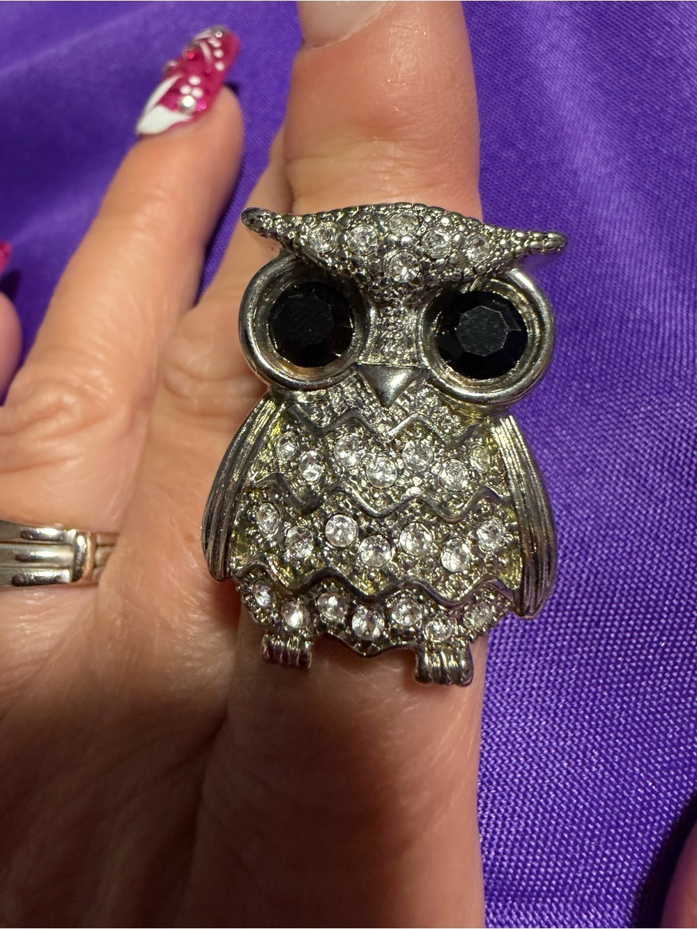 Park Lane Crystal Owl Statement Ring Size 8 New